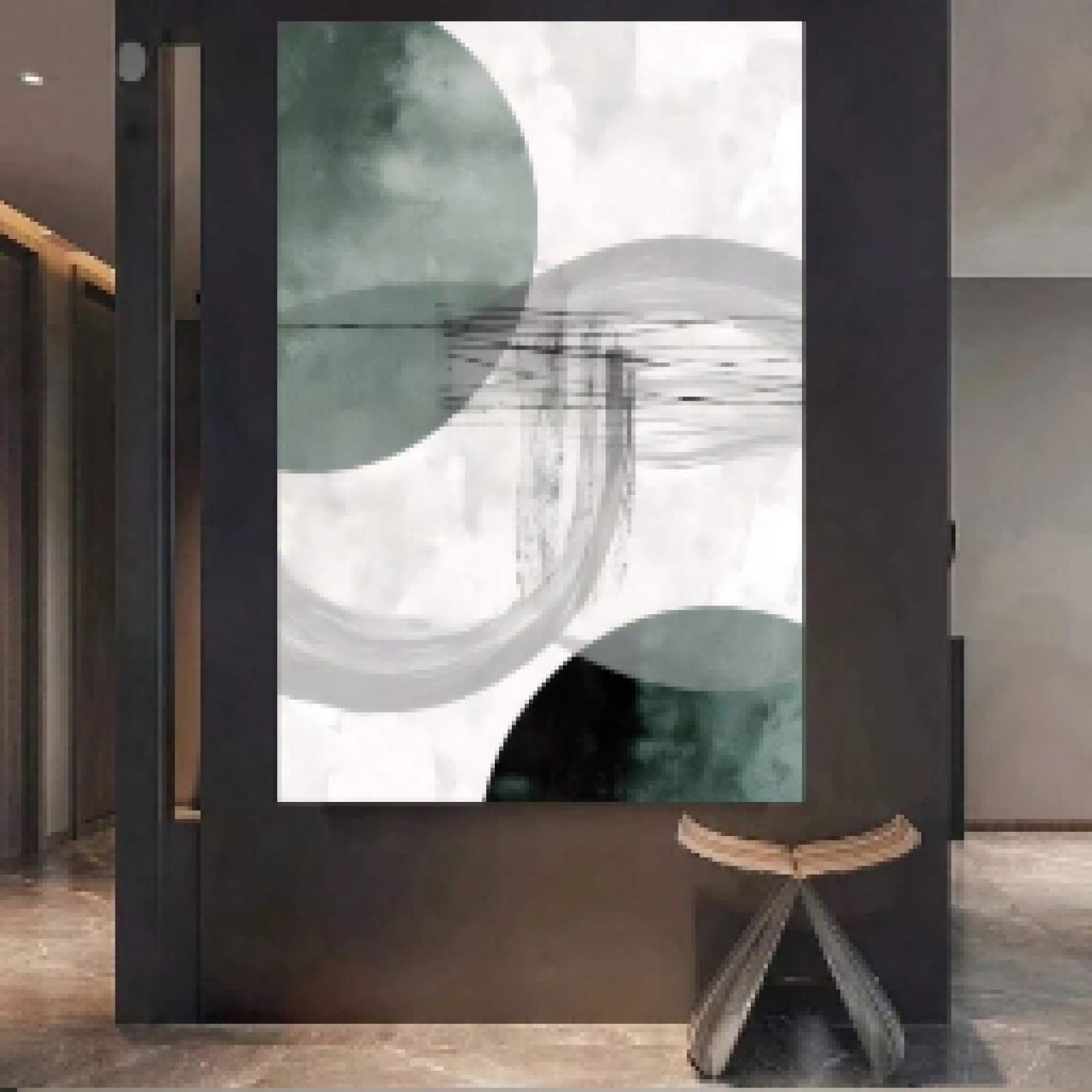 Style minimaliste moderne avec ce cadre abstrait gris sarcelle - 8