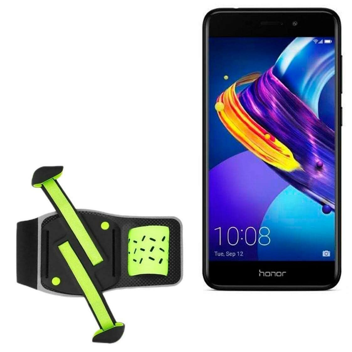 BoxWave Holster Compatible with Honor 6C Pro - FlexSport Armband, Adjustable Armband for Workout and Running - Stark Green