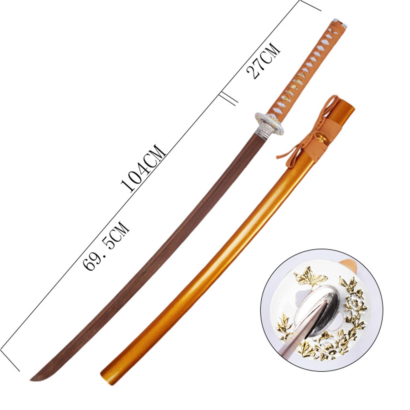 Spada Samurai in Legno Wenge Naturale da 104cm,Katana in Legno,Bokken Fatto a Mano,Spada da Allenamento in Legno per Kendo,Regalo,Display,Cosplay,Oggetti di Scena