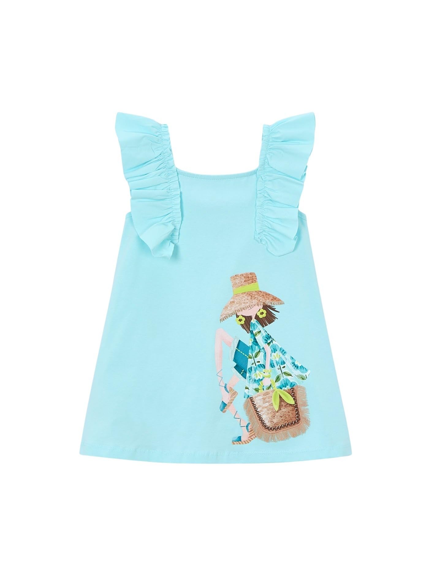 Mayoral Vestido Punto Volantes para niña Geranio