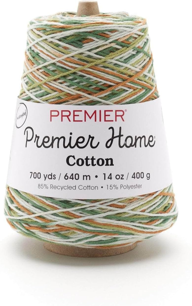 Premier Yarns Home Cotton Cone Yarn, Ideal Knitting and Crochet Supplies, Made of Recycled Cotton and Polyester, Woodland, 700 Yards