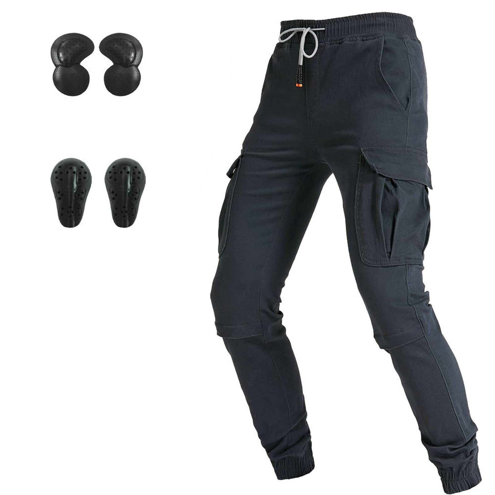 Jeans Da Moto Da Uomini E Donne Pantaloni Protettivi Da Moto Pantaloni In Denim Rinforzati Foderati Protettivi Approvati CE Rimovibili Corazzati Denim Modern-Fit (Grigio,S)