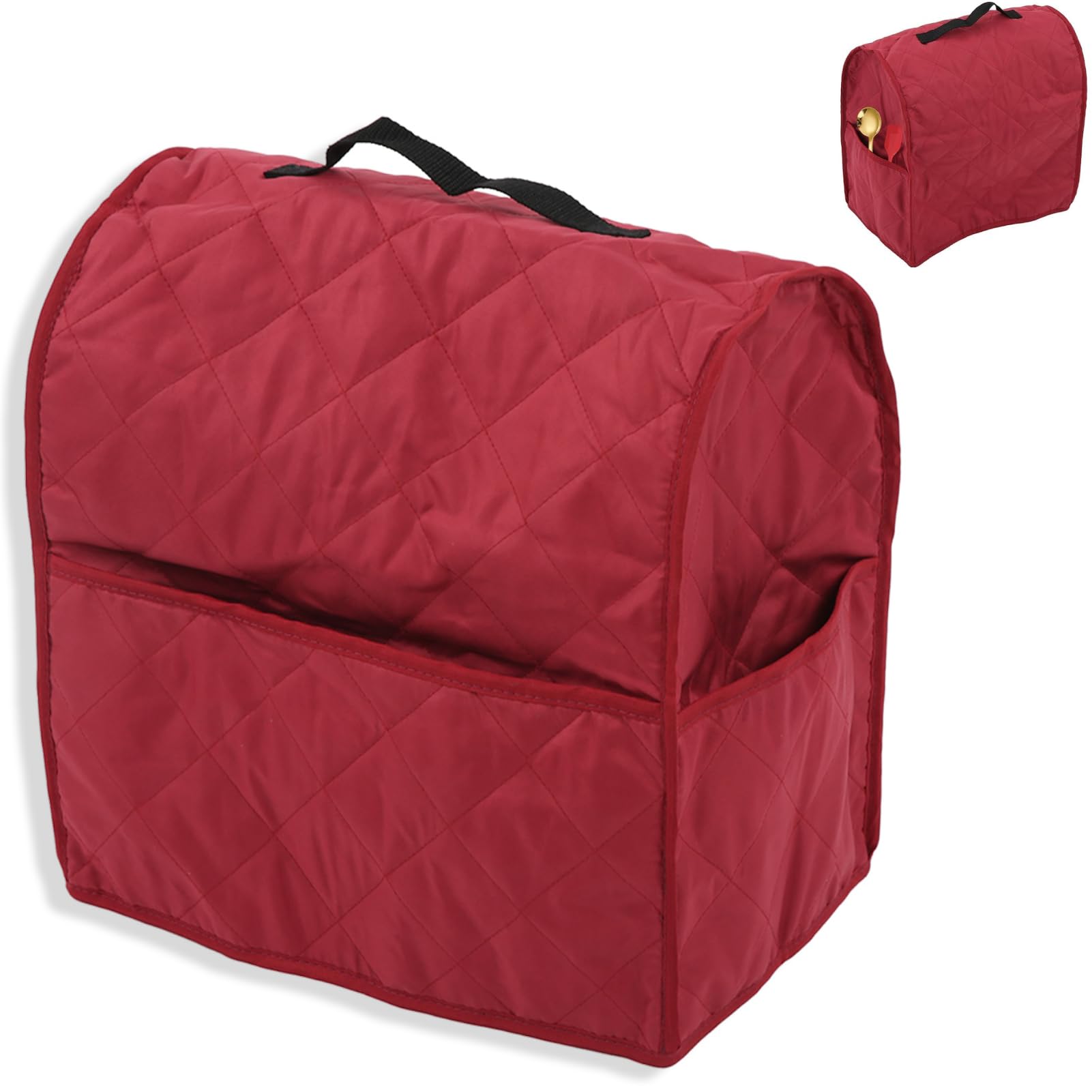 14.2x9.1x14.2inch Stand Mixer Cover, Protective Dust Cover for Kitchen Mixers, Anti Dirt Anti Scratches Carry Bag with Top Handle and Pockets for Kitchen Stand Aid Mixer (Red)