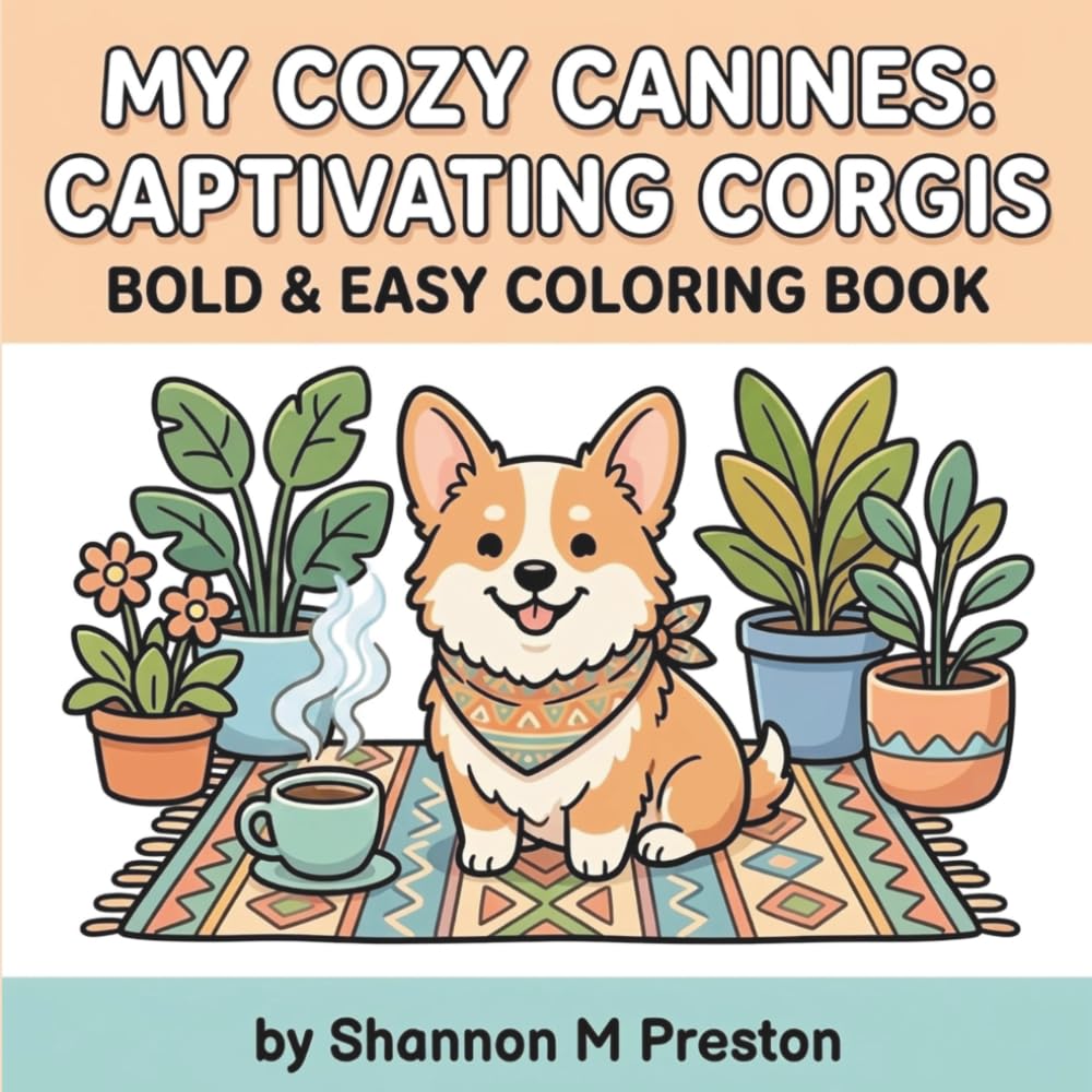 My Cozy Canines: Captivating Corgis: A Relaxing, Bold and Easy Coloring Book of Cute Corgis, Puppies, and Cozy Everyday Scenes for Dog Lovers