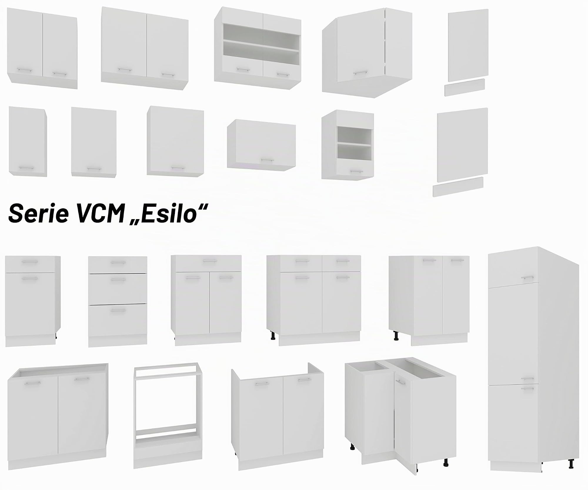 VCM Armario de Cocina Plegable de 60 cm de Ancho, Color Blanco