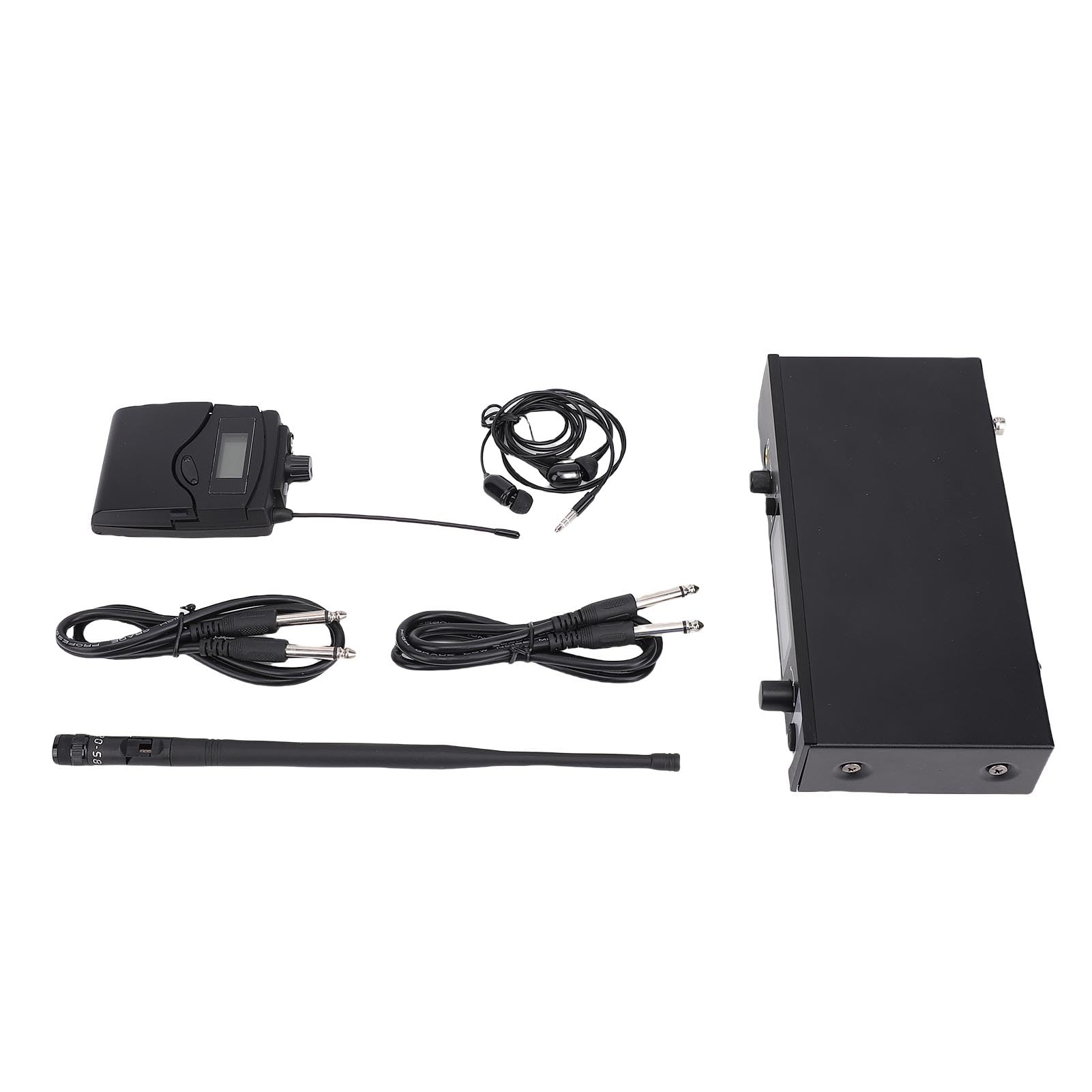 UHF Wireless in Ear Monitor System, 550-590MHz Band Wireless IEM, Range 164ft, per Palcoscenico, Banda, Studio, Discorso (Spina Europea)