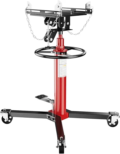 EcoExplorer 1100lbs Transmission Jack, Heavy Duty Professional Hydraulic Transmission Jack High Lift 2 Stage Adjustable Telescoping, 33.5" to 67" Lifting Range, 1/2Ton Capacity, 360° Swivel Wheel
