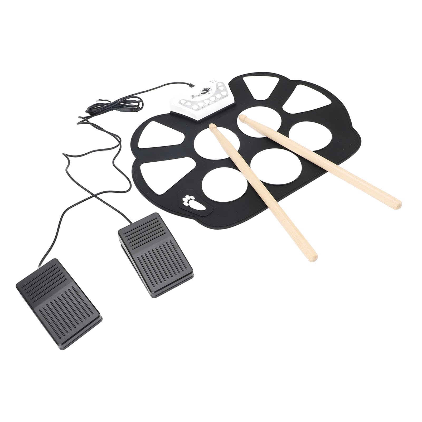Generic Pad per Batteria Elettronica Portatile Arrotolato a Mano con Suono Realistico per Bambini e Principianti, per Esercitazioni di Musica Pop e Rock, Set di Batteria Jazz per Bambini