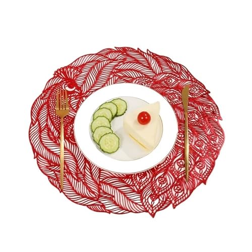 Dkiugl Rosso Hollowed-Out Placemat Heat-Insulating Coasters Decorative Table Mats For Western Hotels