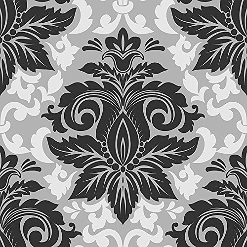 Fotomurale autoadhesivo 250x104 cm con diseño vector damask element gray decorativo impermeable 3