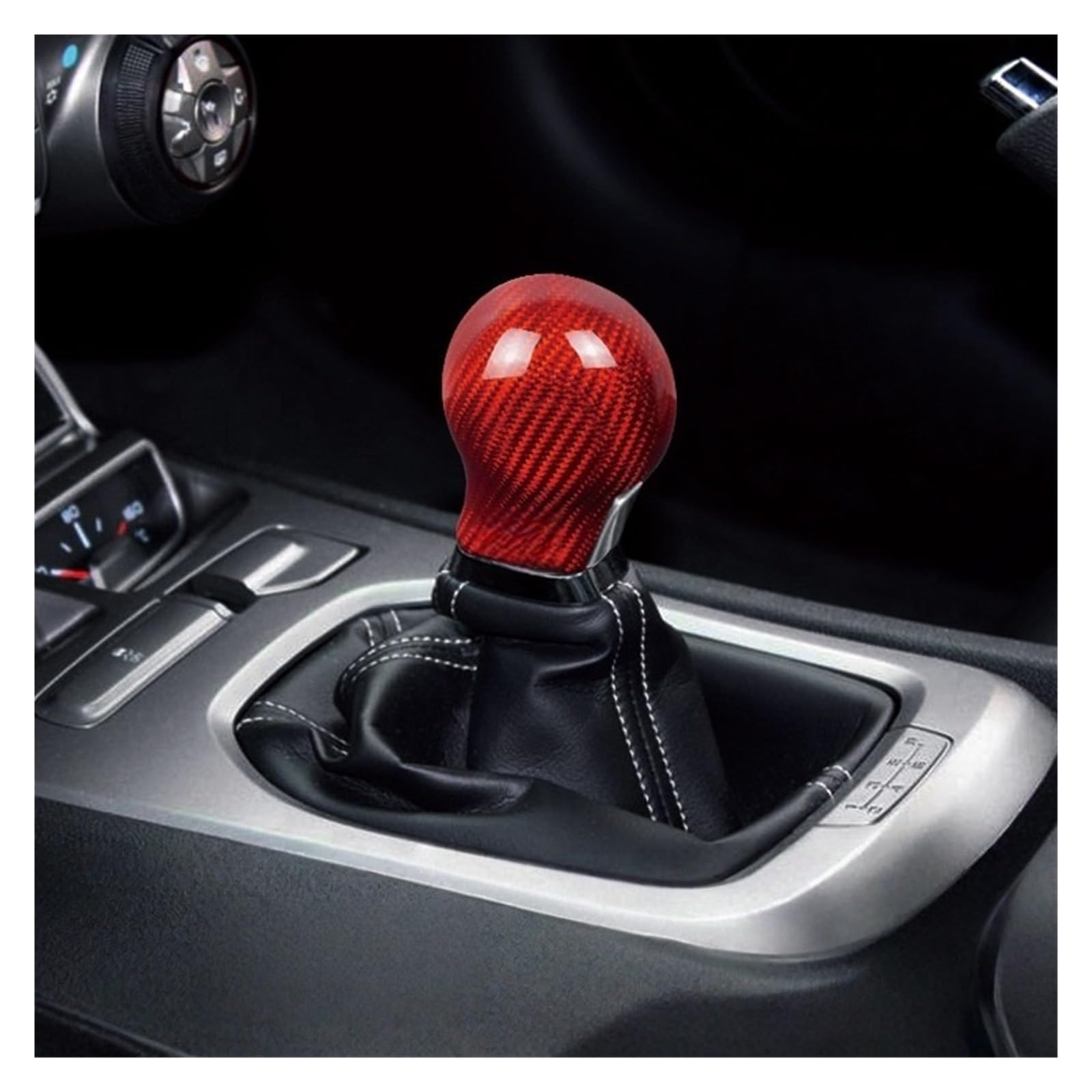ZYHOZGJBG Compatible for Chevrolet Camaro Carbon Fiber Shift Knob Cover