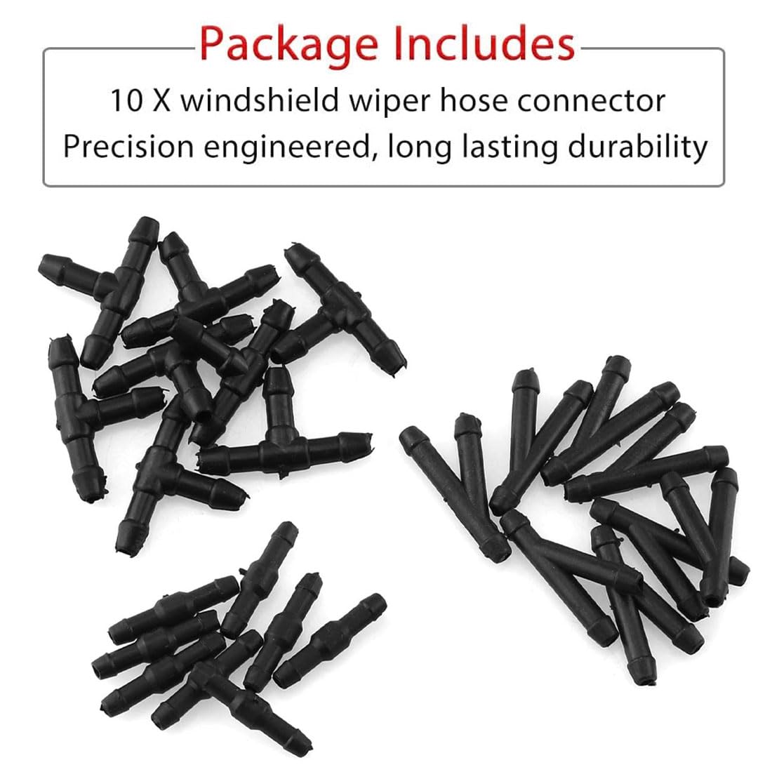 32 pezzi Connettore universale per lavacristalli 4 mm, kit di riparazione per tubi tergicristalli, connettore per tubi auto, pezzo dritto a Y a T