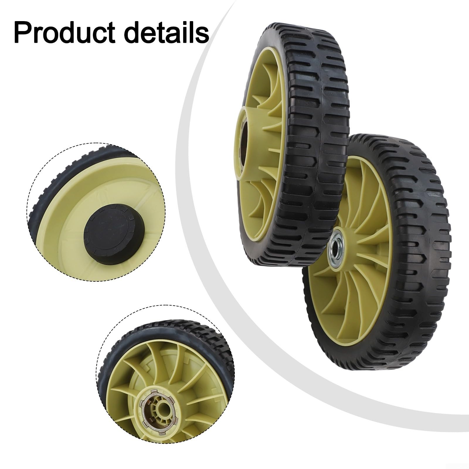 Set di 4 ruote per tosaerba da 200 mm anteriori e posteriori per Honda HR214 HRU214 HRU215, ruote di ricambio in metallo e plastica con boccole dell'asse, serie HRU216D e HRU196 per la cura del