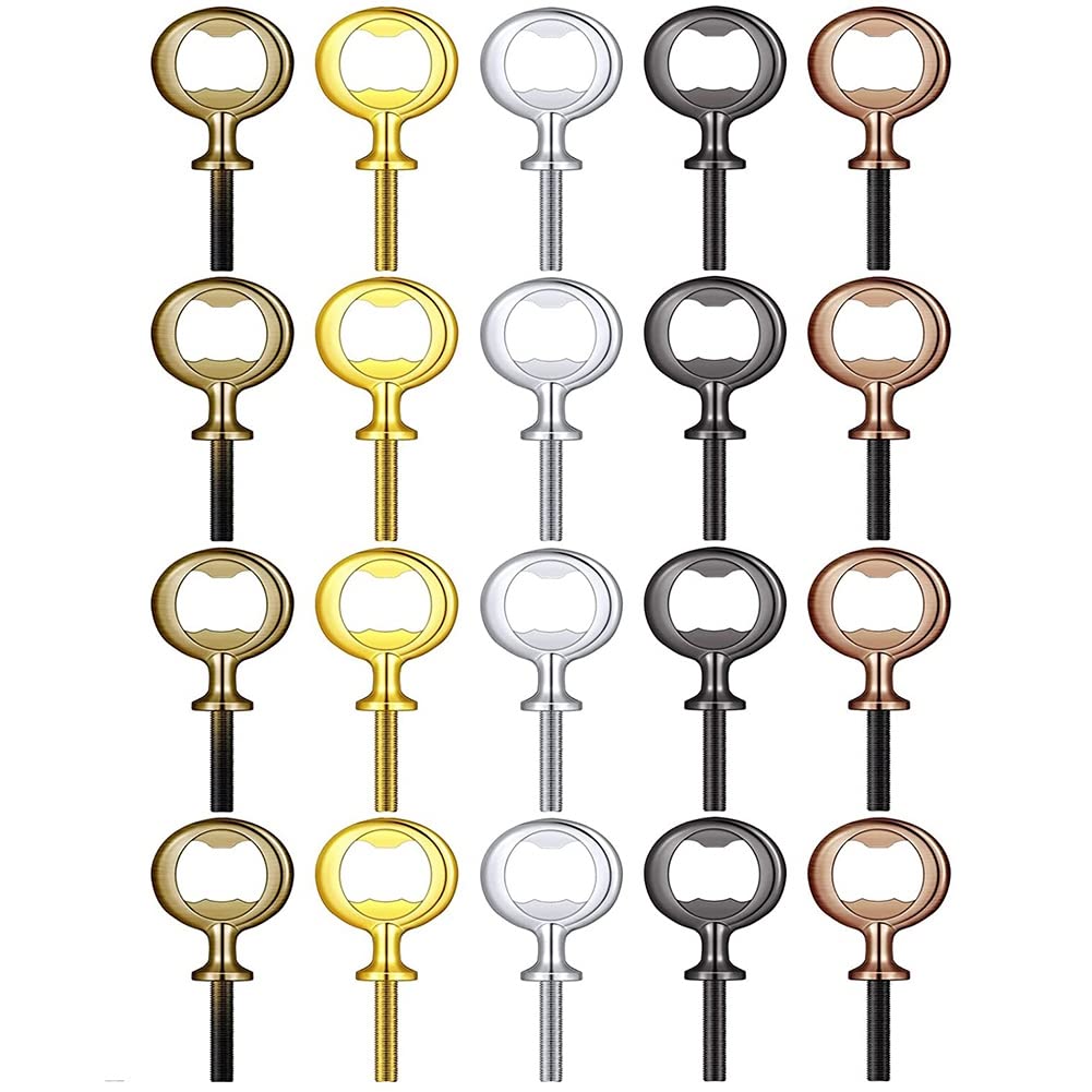 Icechen Women's Light 20Pcs Metal Opener Blanks Stainless Steel Opener Inserts Kit Threaded Beer Opener Hardware,5 Colors