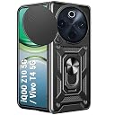 TheGiftKart Tough Armor Bumper Back Cover Case for iQOO Z10 5G / Vivo T4 5G | Rotating Camera Cover, Kickstand & Ring Holder | 360° Protection Cover for iQOO Z10 / Vivo T4 (PC & TPU, Black) gallery image