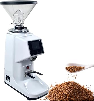 Automatic Coffee Grinder for Coffee, 19 Grain Customizable, Commercial and Home Spice Sprayer Machine with Digital Display, White-500 ml