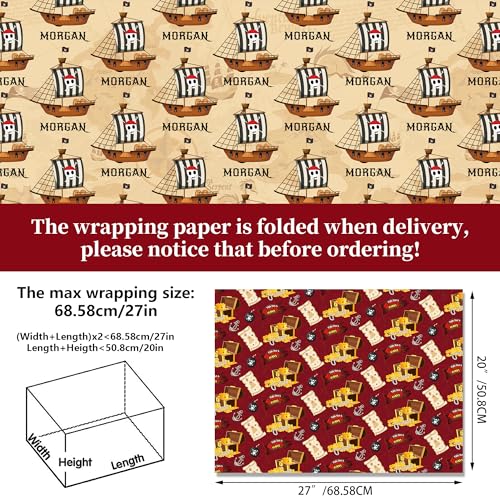 littkeef cliaet Lot de 6 paquets de 12 feuilles de papier cadeau pirate – vue 3