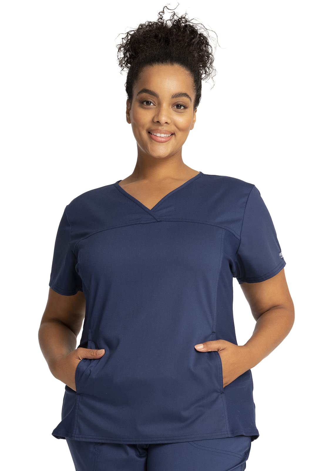 Cherokee WW2875 - Camiseta de uniforme médico para mujer, cuello en V, pantalón deportivo con cintura elástica WW115
