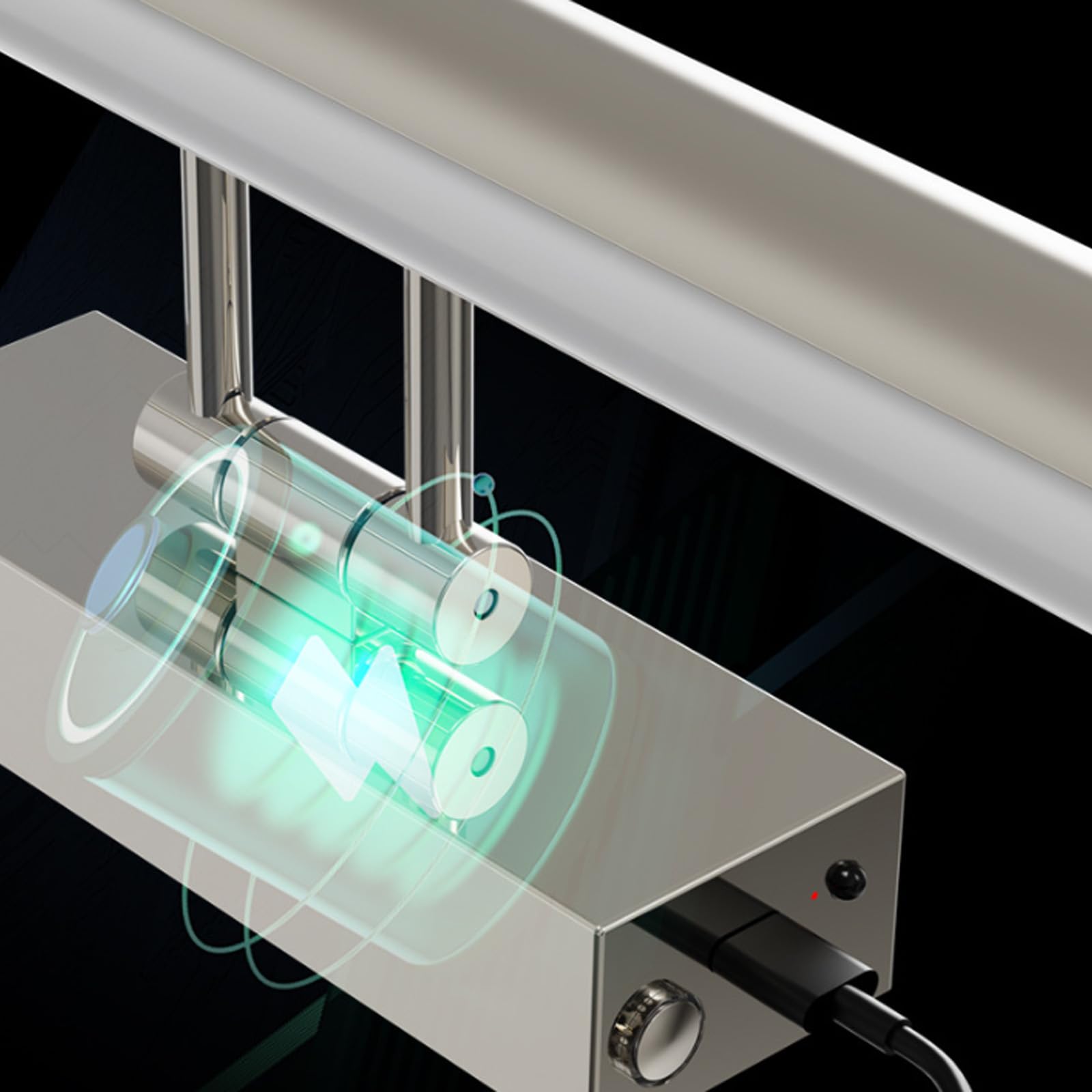 LED Bagno Specchio Lampada da Parete con Telecomando Dimmerabile Luce da Parete USB Ricaricabile Rotazione Applique da Parete con Tattile Controllo Interruttore per Soggiorno (Argentato,40cm)