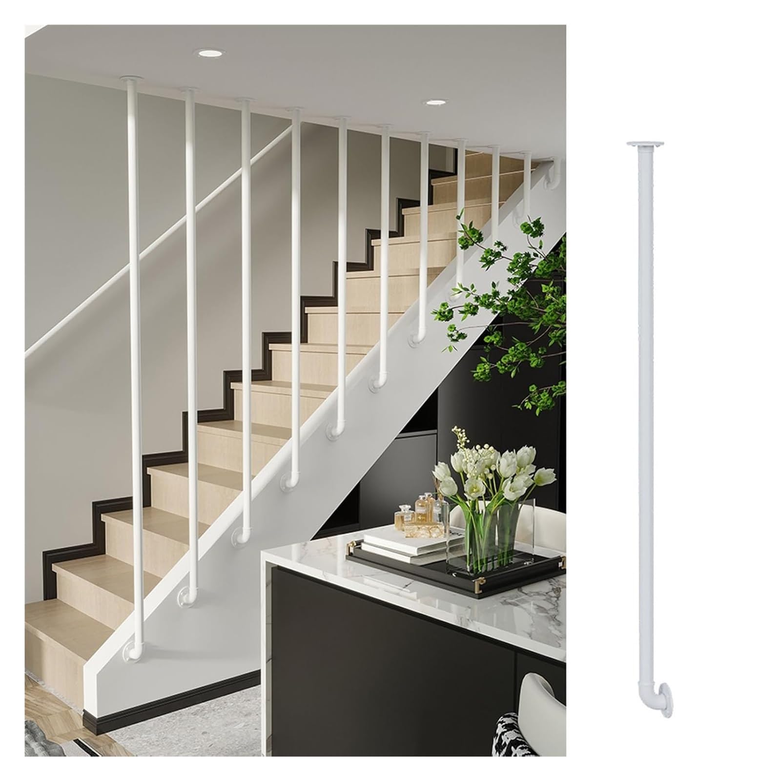 Garde-corps d'escalier en fer balustres robustes pour hôtel et villa