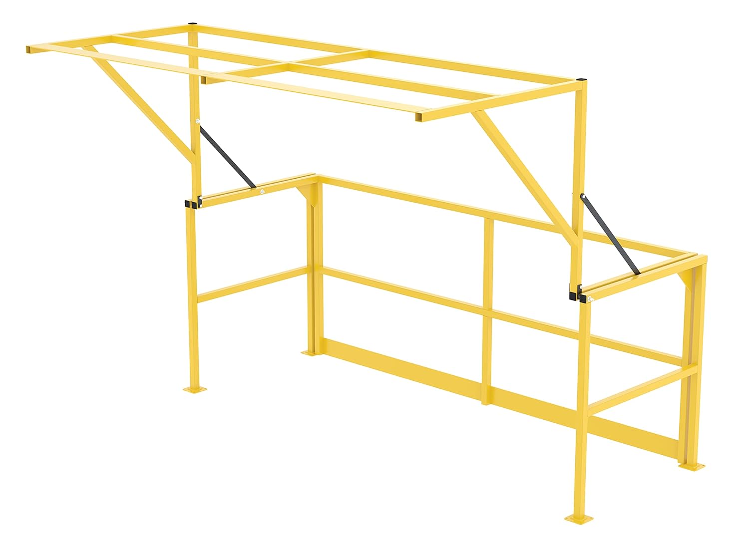 Vestil MEZZ-200-DW Steel Mezzanine Safety Double Wide Gate 79-5/16 in. x 108-1/2 in. x 80-1/16 in. Yellow