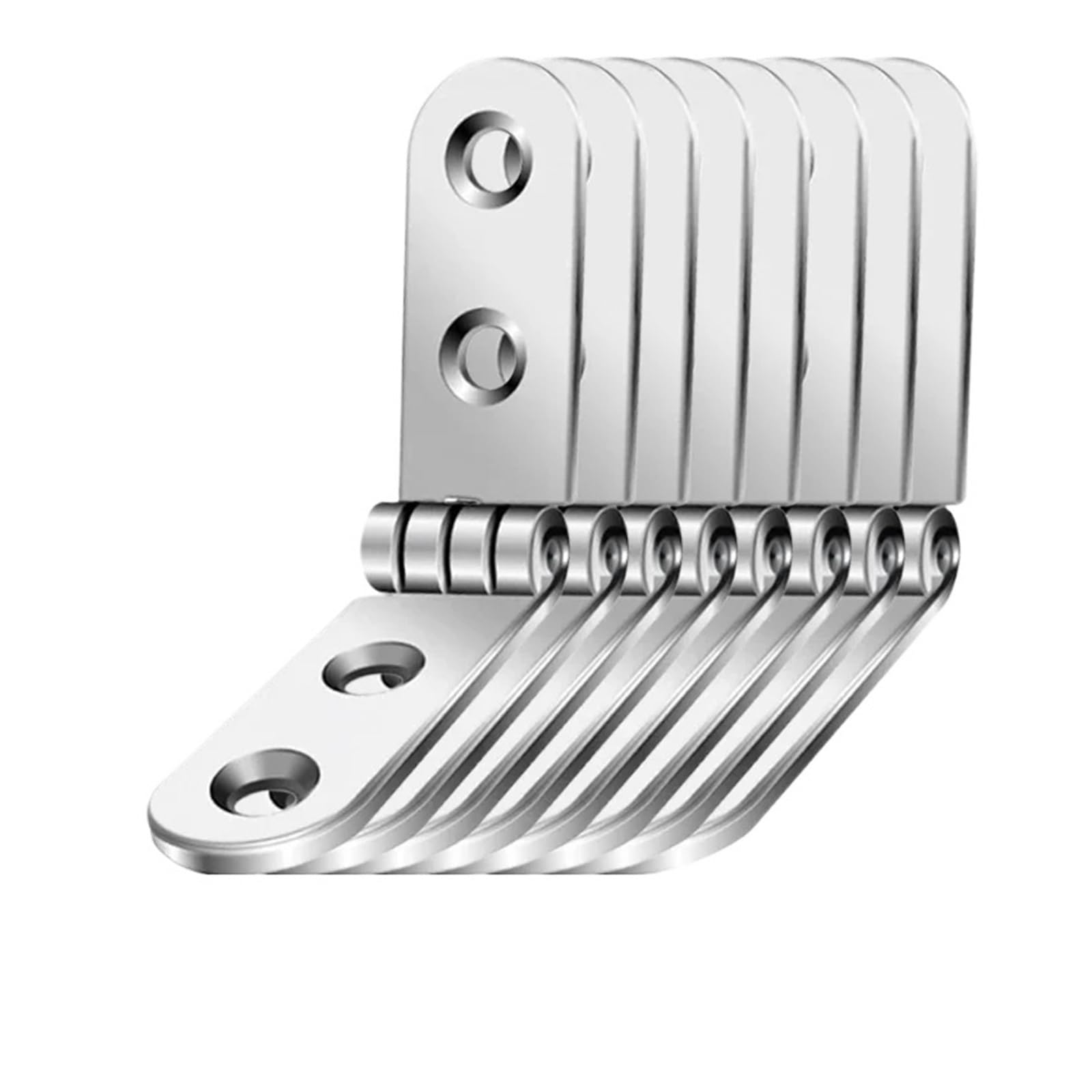 180 Degree Foldable Rounded Corner Hinge Flap Screw-On Hinges for Cabinet Bedframe Furniture Hardware for Folding Furniture(8PCS)