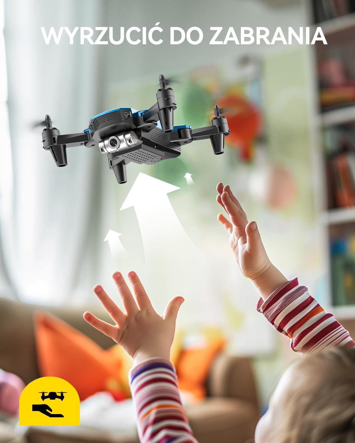 DEERC D20 Mini Drone Avec Caméra 720P, Pliable, 2 Batteries, Contrôle Vocal/Gestuel, Flips 3D – C0 – Bleu