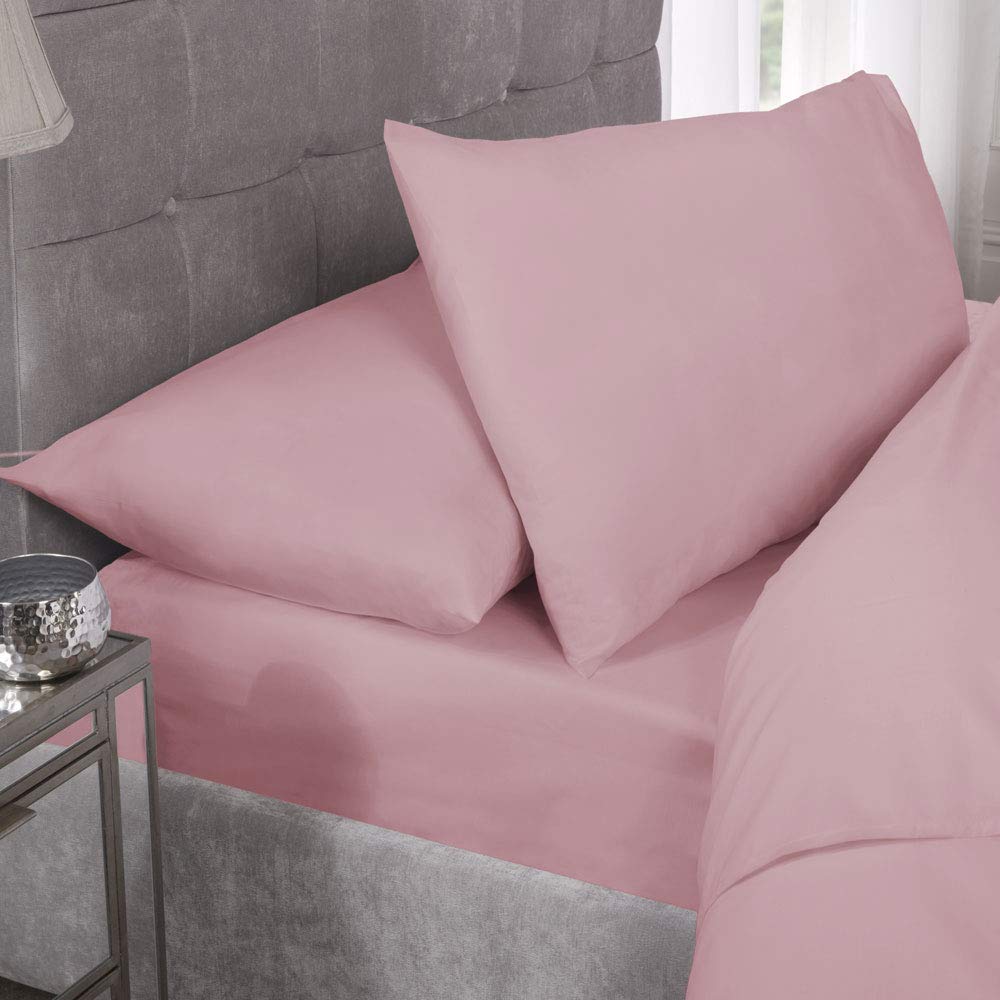 Emma Barclay 180 Thread Count Percale Fitted Sheet in Pink - Double Bed โ image 1