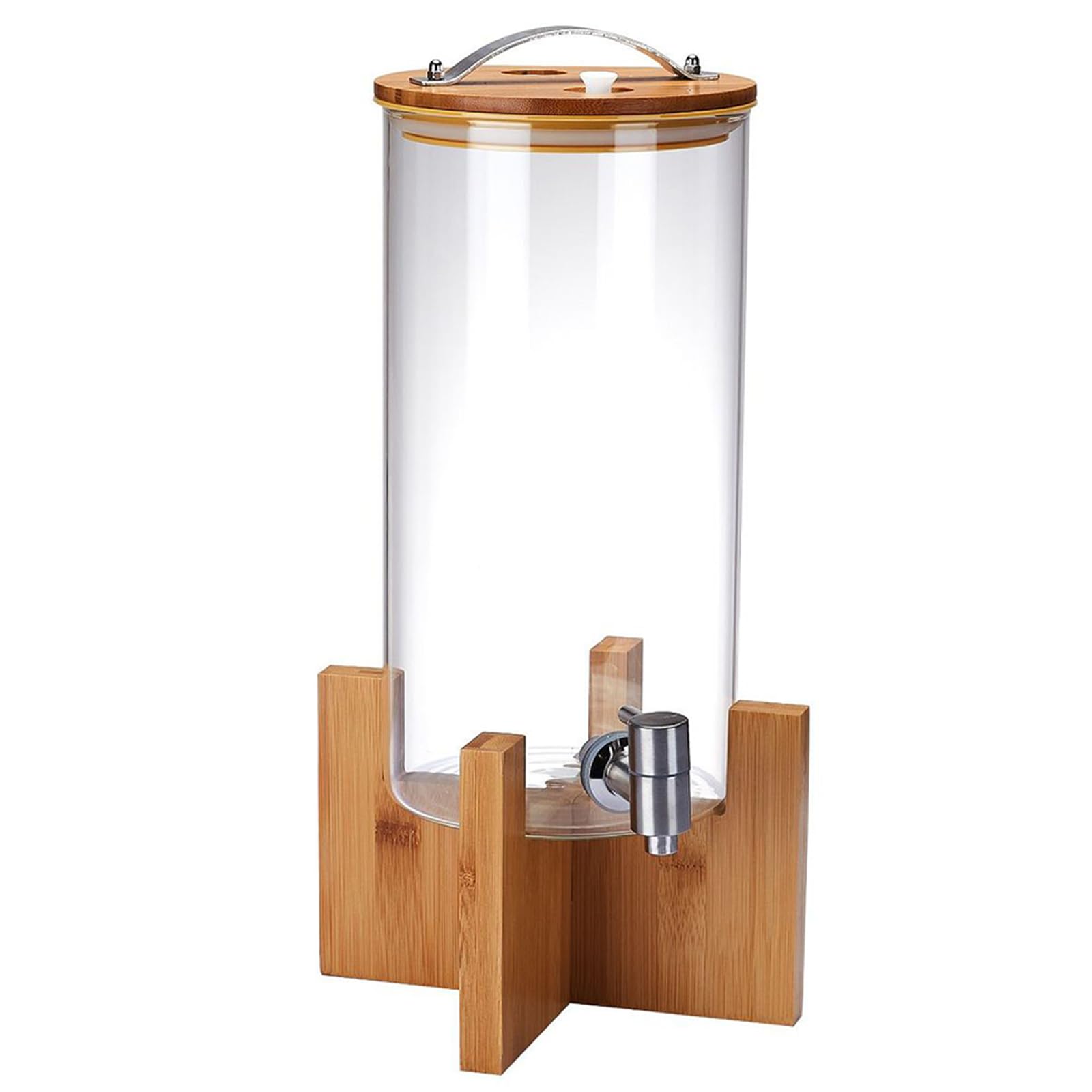 Dispenser per bevande a bocca larga, con coperchio e rubinetto, capacità 5 l, per bevande calde o fredde, ideale per ufficio e campeggio, con supporto e sfiato