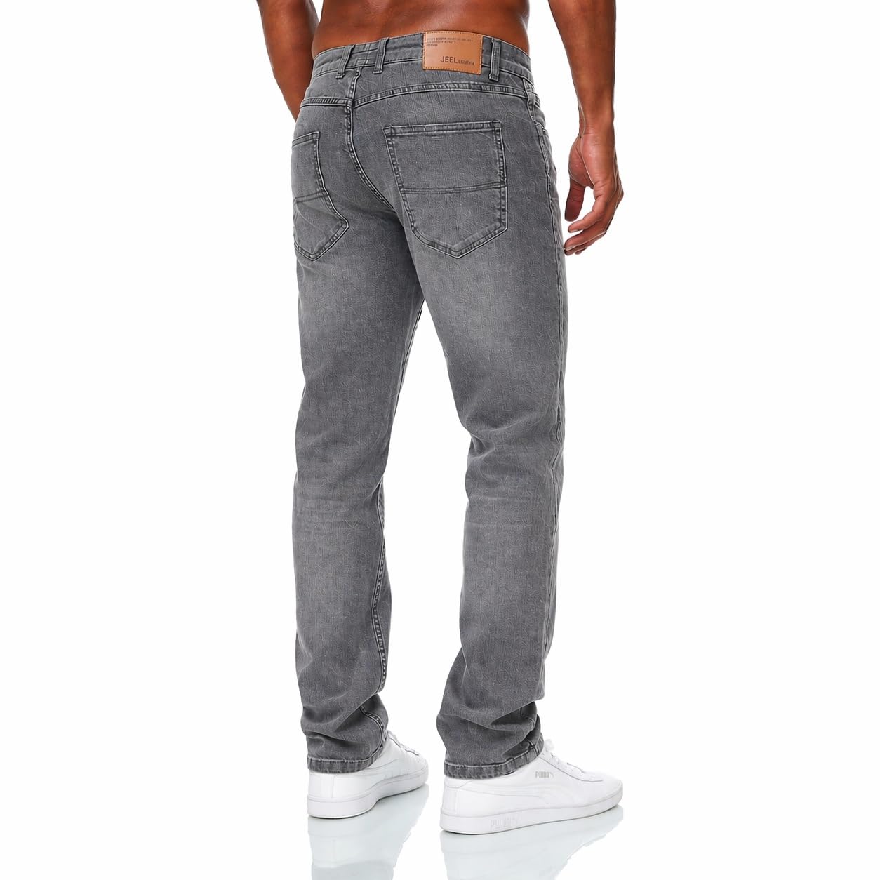 JEEL Herren-Jeans - Relax-Fit Straight-Cut - Jeans-Hose Basic Washed