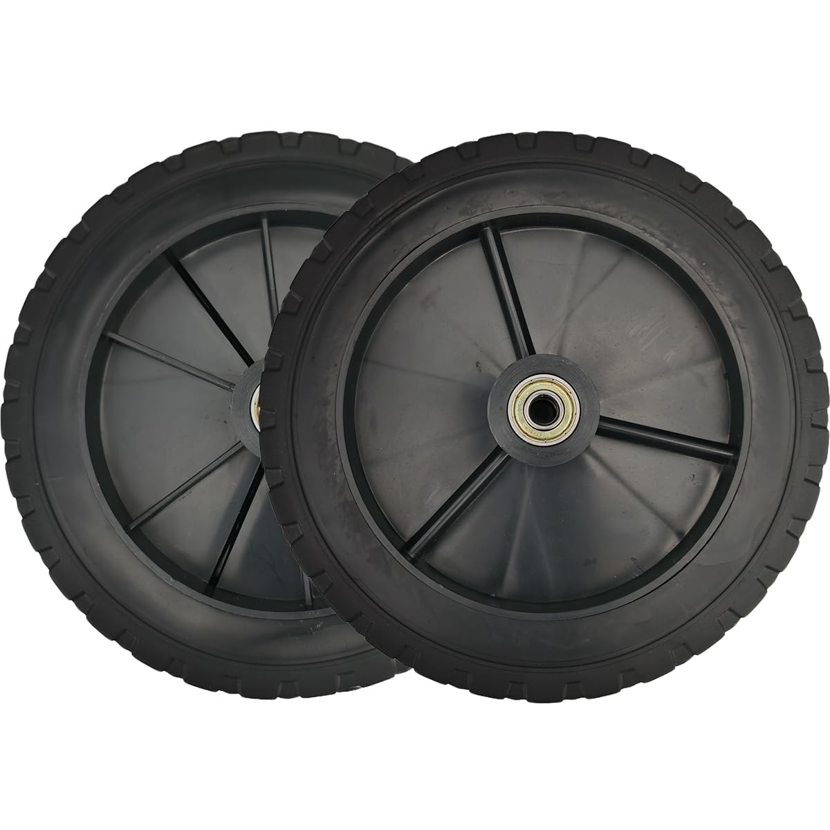 Lot de 2 roues universelles de 17,8 cm en plastique PVC avec roulements, adaptées pour les roues de rechange pour tondeuses à gazon, chariots, camping-cars