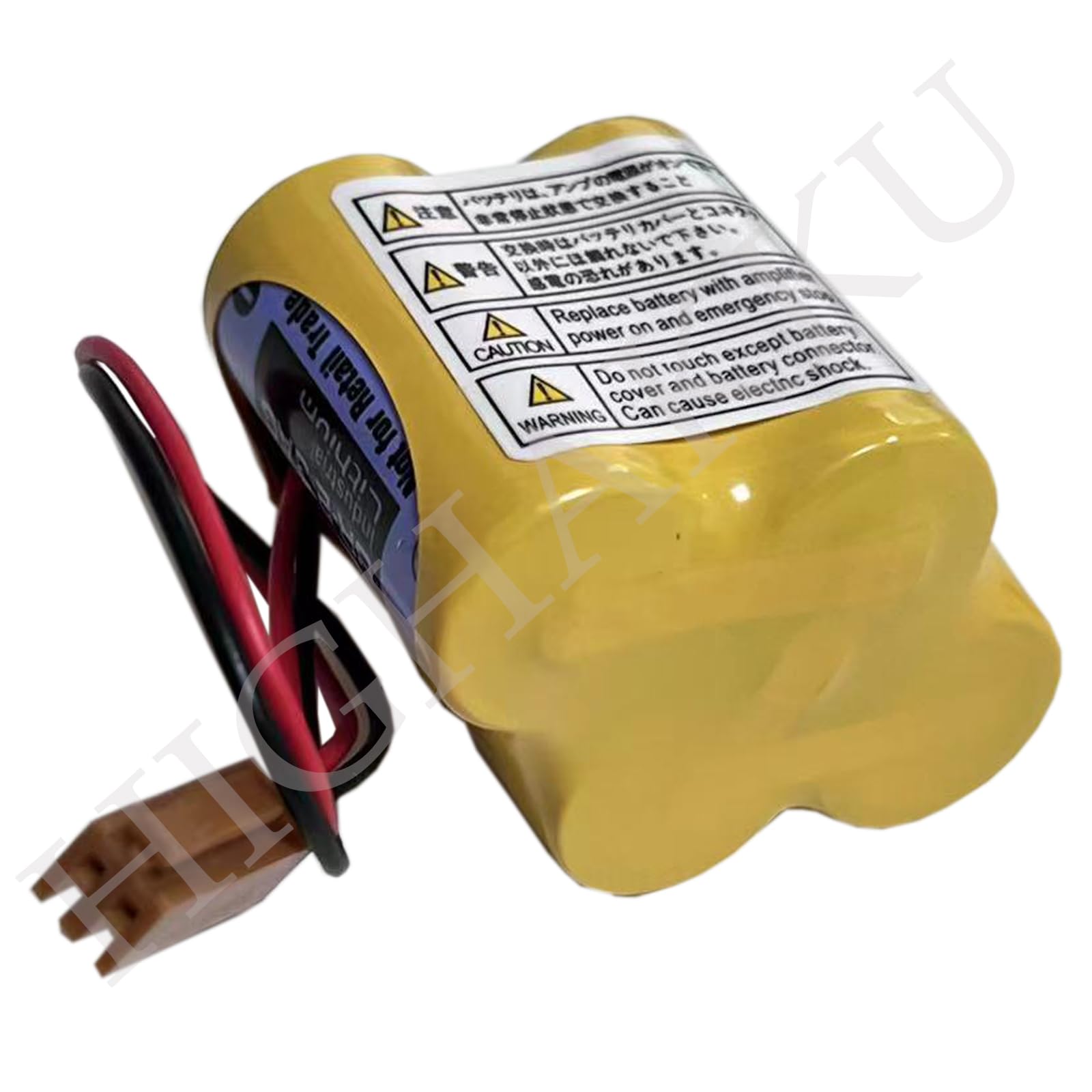 Batteria di ricambio compatibile con FANUC A06B6114K504 BR-2/3AGCT4A A98L00310025 A98L-0031-025 con spina di ricambio marrone
