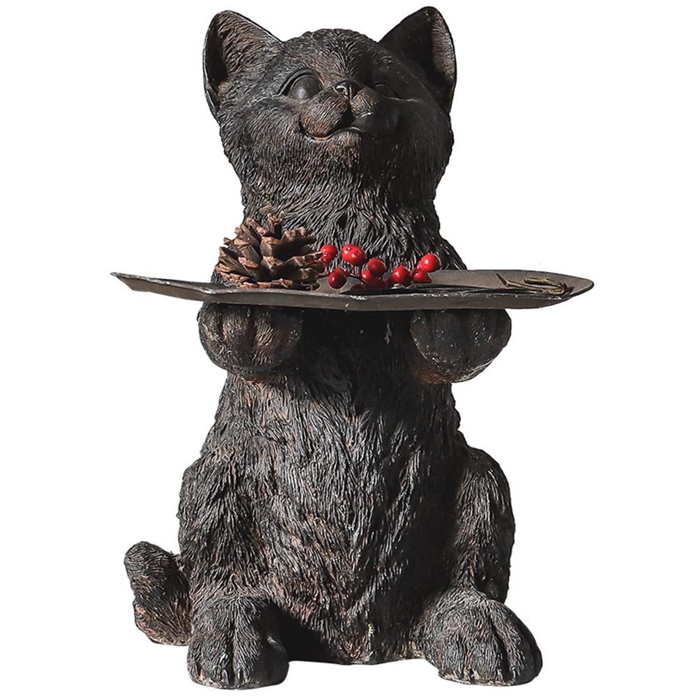 Statua di Gatto Statuetta in Resina Scultura Animale Artigianale Squisita Decorazione Ornamento Statuetta da Collezione per la Casa,A