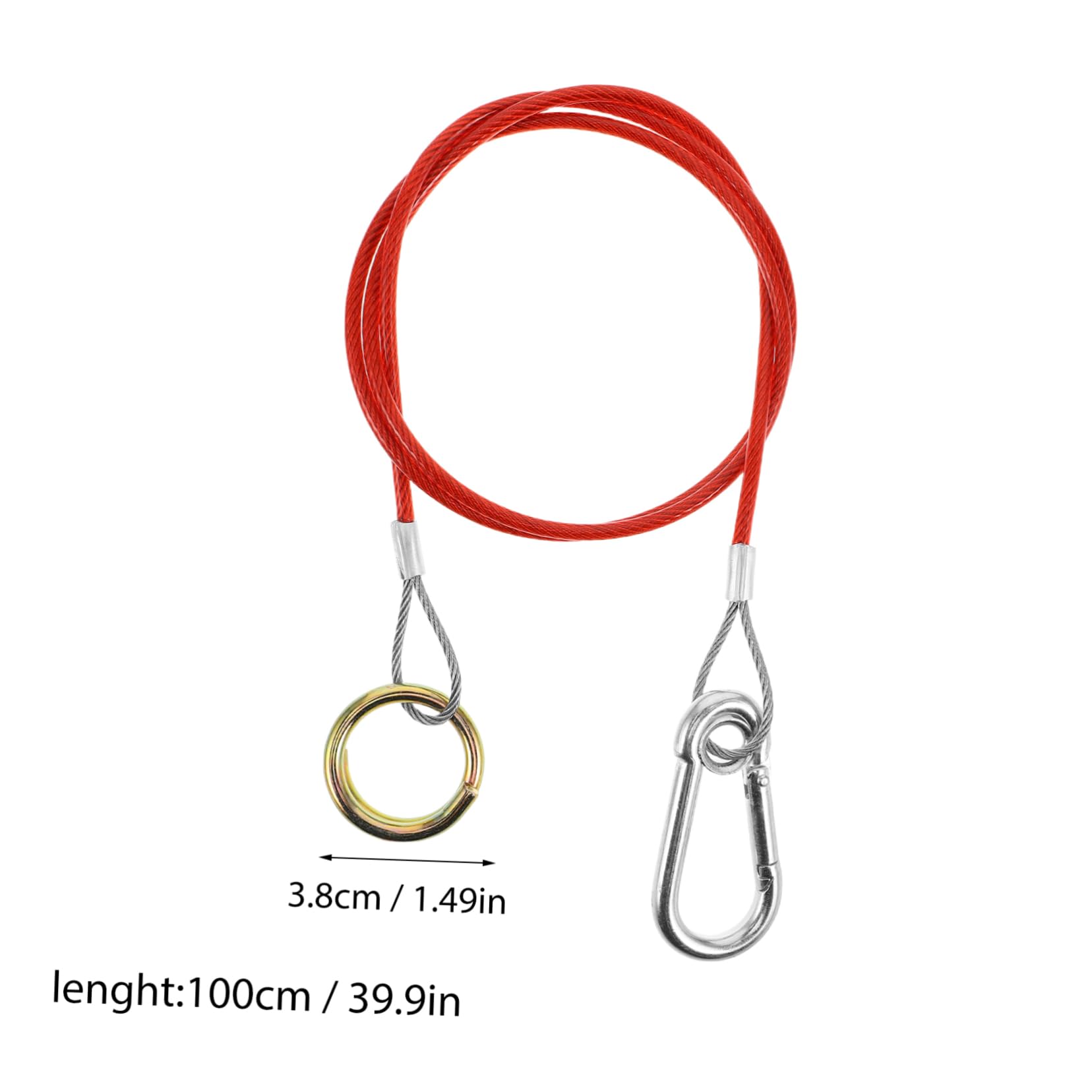 ABOOFAN High Visibility Trailer Brake Cable 2pcs Heavy Duty Breakaway Safety Cable 1m x 3mm for Rvs Trailers