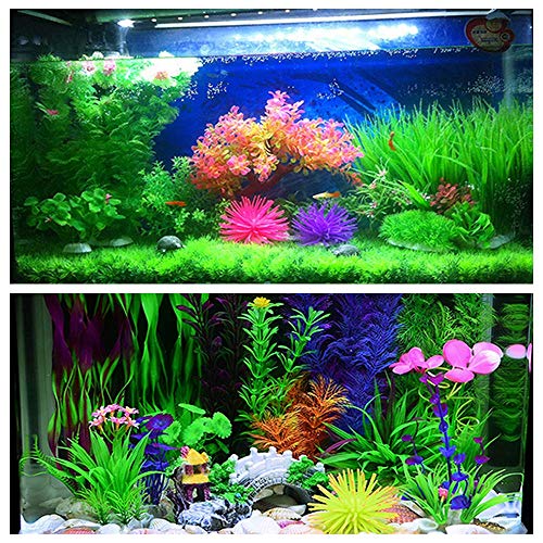 SITAKE 30 Pcs Artificial Aquatic Plants, Plastic Plants for Small Aquarium , Artificial Fish Tank Decoration for Household and Office
