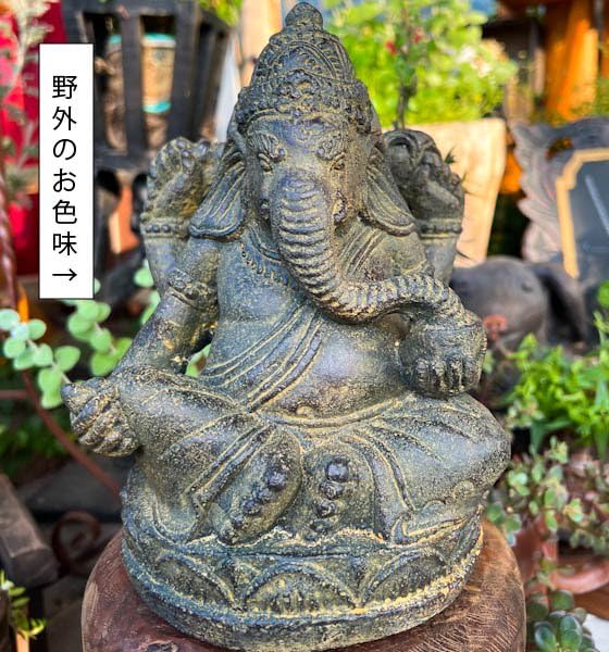 ガネーシャ像　絵画　バリ　アジアン雑貨 バリ絵画 神獣の絵 ガネーシャ W33×H38 5タイプ ガラス 額付き