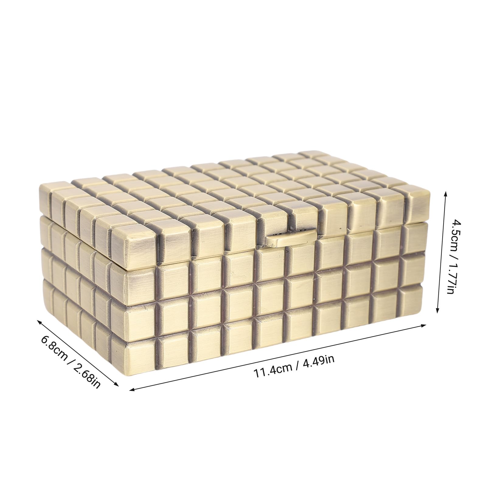 mingzhe Rectangular Jewelry Organizer Vintage Metal Box for Rings and