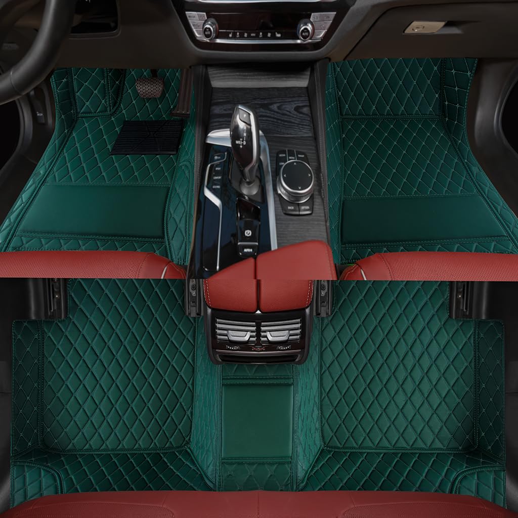Custom car Floor mat is Compatible for Mercedes-Benz，to All Models for Benz (2000-2025) C260/C200/S500/ A260/ B200，Luxurious ‌All-Weather car Floor MATS. (Pure Green.)
