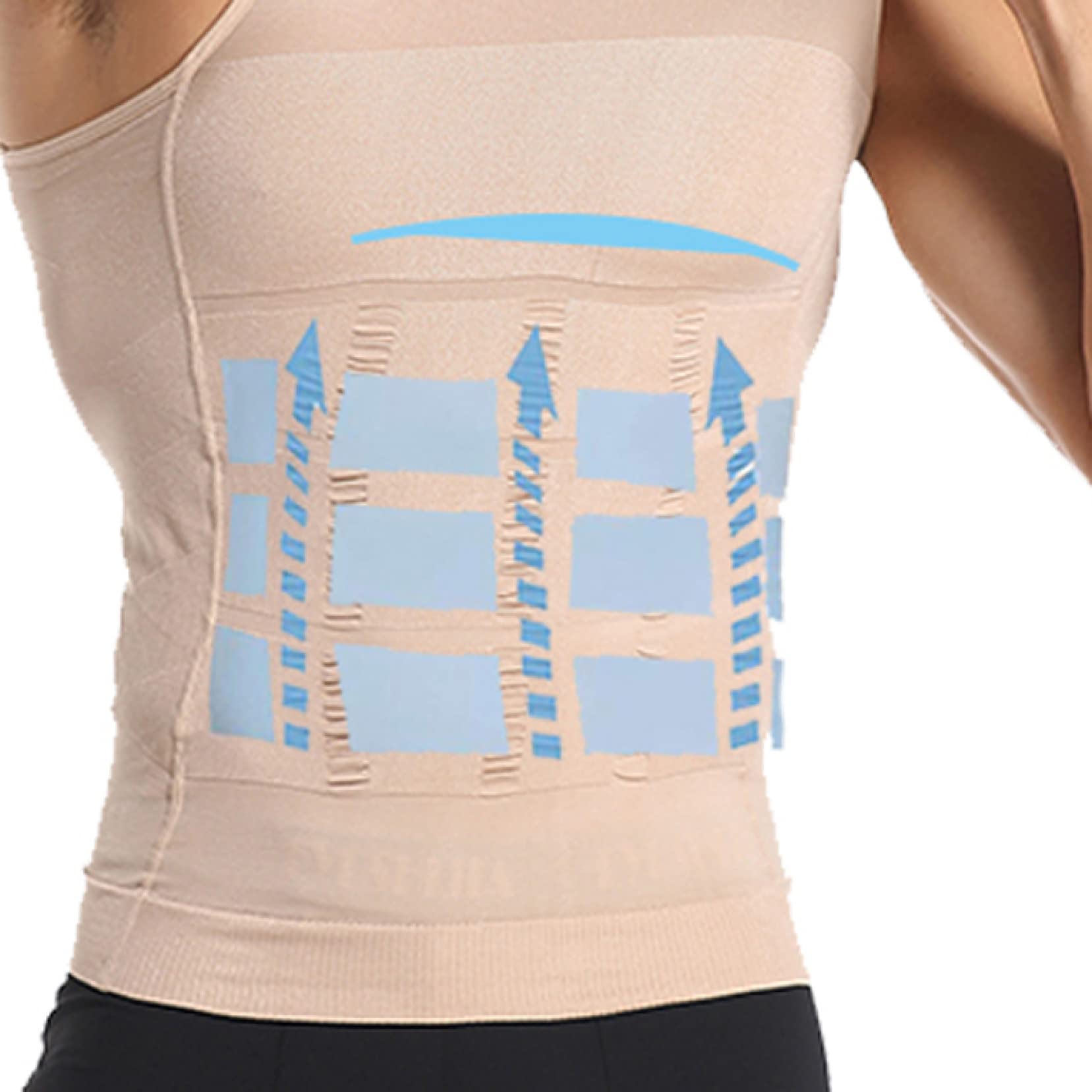 Camicie a Compressione Traspirante da Uomo, Girocollo Body Shaper Canotte Allenamento Shapewear Canotte Intimo