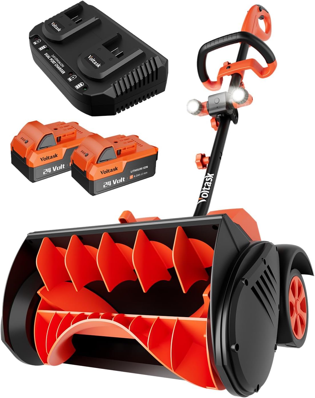 VOLTASK Cordless Snow Shovel with Wheels