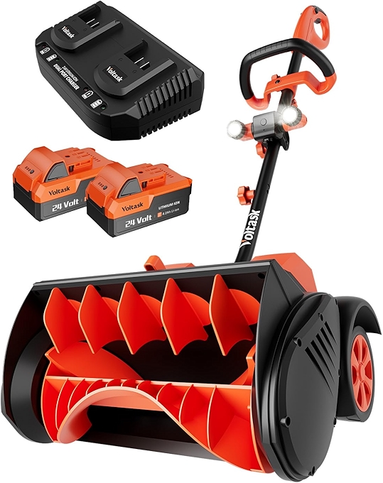 VOLTASK Cordless Snow Shovel with Wheels