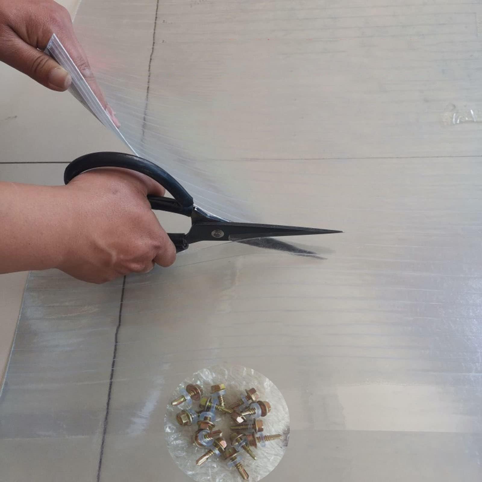 Lámina De Plástico Transparente Ligero De 0,8 Mm, Panel De Policarbonato Duradero Y Resistente. Techo Sólidas De Policarbonato Y Fibra De Vidrio, Toldo(WxL:0.7x3m)