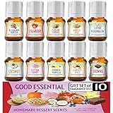 Homemade Desserts Good Essential Fragrance Oil Set (Pack of 10) 5ml - French Vanilla, Cotton Candy, Blueberry Muffin, Strawberry, Coconut, Apple Pie, Marshmallow, Harvest Spice, Brownie, Sugar Cookie