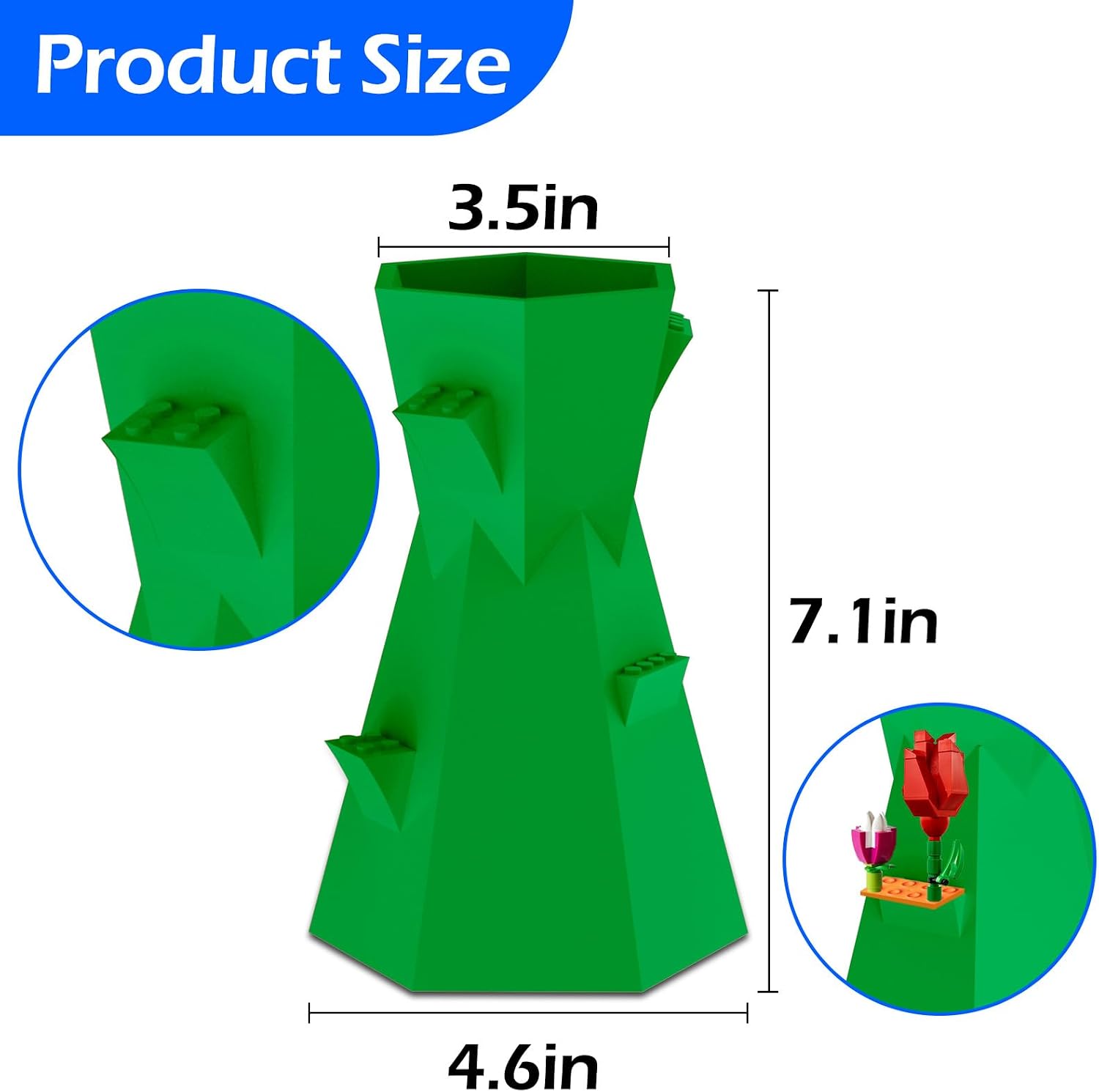 Vase for Lego Flower Bouquet Building Set,Display Stand for Lego Roses-G-1 image 5