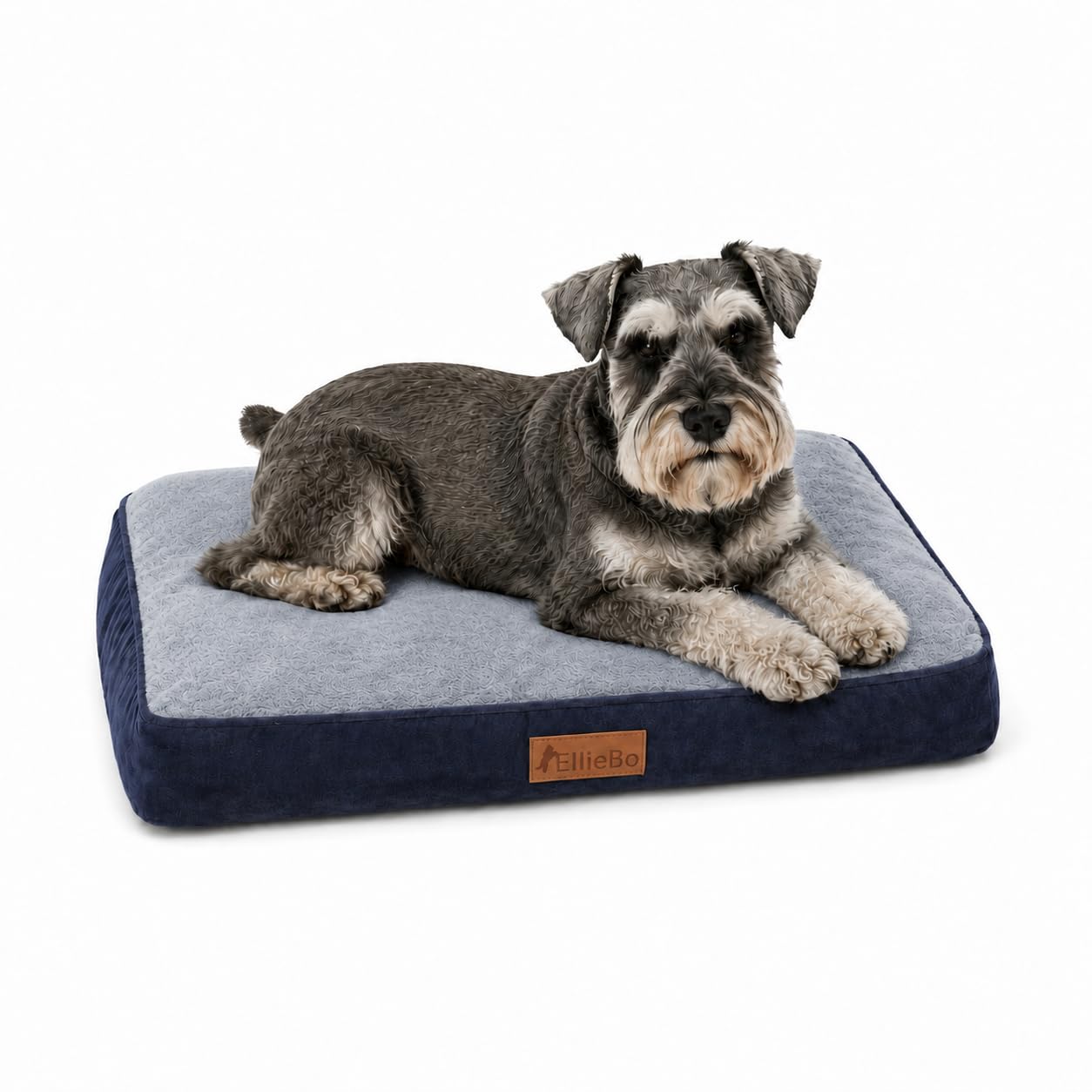 Ellie-Bo Medium Dog Bed for 30-inch Dog Cage/Crate - Blue Corduroy/Grey FauxFur Blue Corduroy/Grey Faux Fur Top M - [L71 x W48 x H10cm]