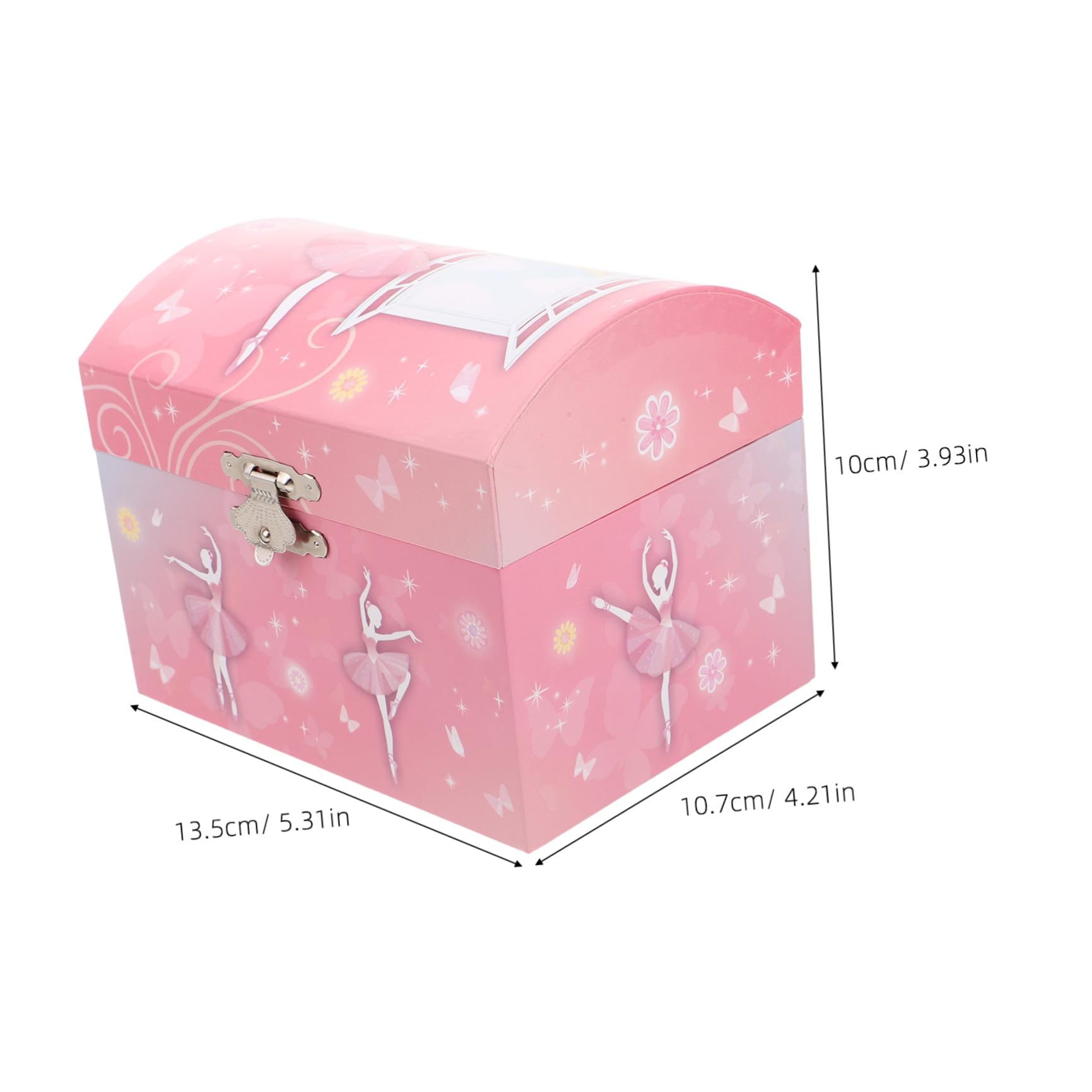 DECHOUS Joyero Musical Infantil con Bailarina Giratoria Caja de Música con Espejo Organizador de Joyas para Niñas Obsequio Navideño y Cumpleaños Caja Música Ballet Segura y Decorativa