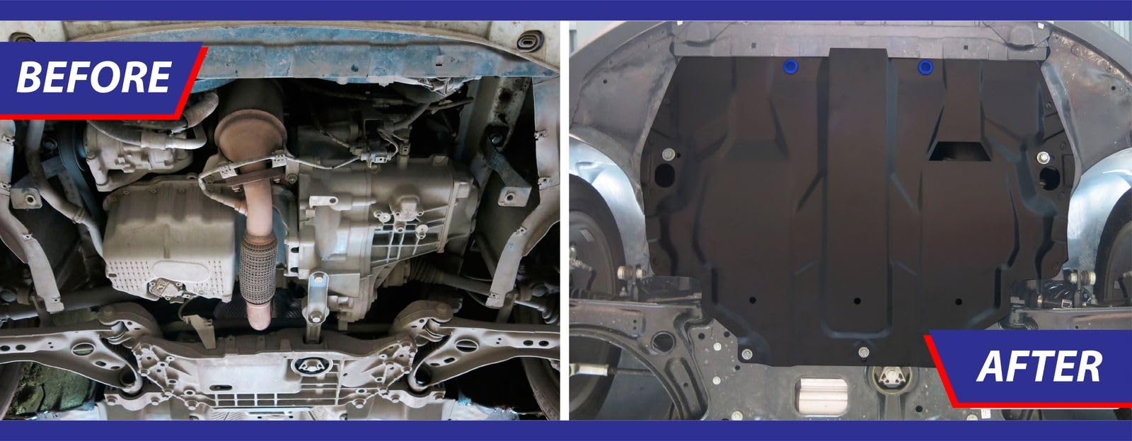 J&J AUTOMOTIVE Unterfahrschutz passend für Volkswagen Caddy 4 ab 2015, Stahl 2mm Motor und Getriebeschutz Unterbodenschutz Passform Schwarz