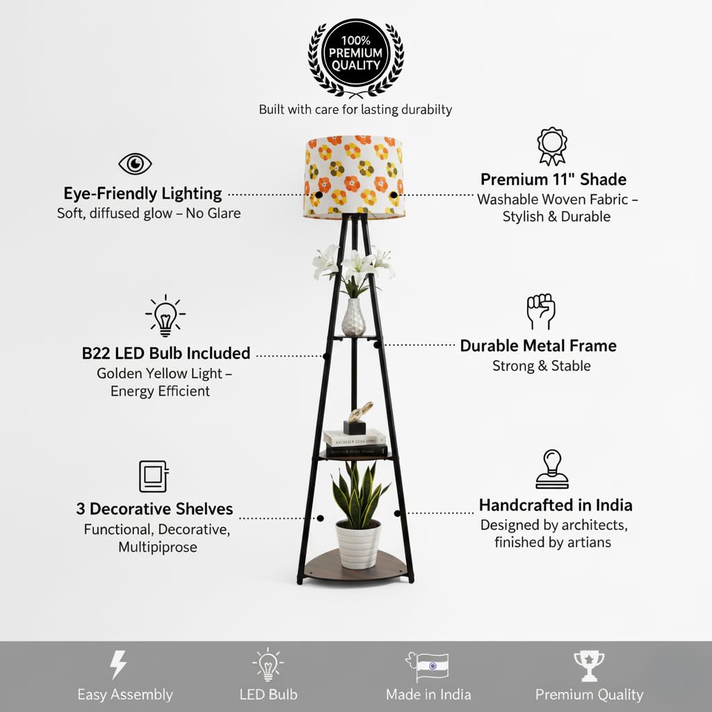 Tripod Floor Lamp with Shelves - Modern Home Decor -6 Tripod Floor Lamp with Shelves - Modern Home Decor -6
