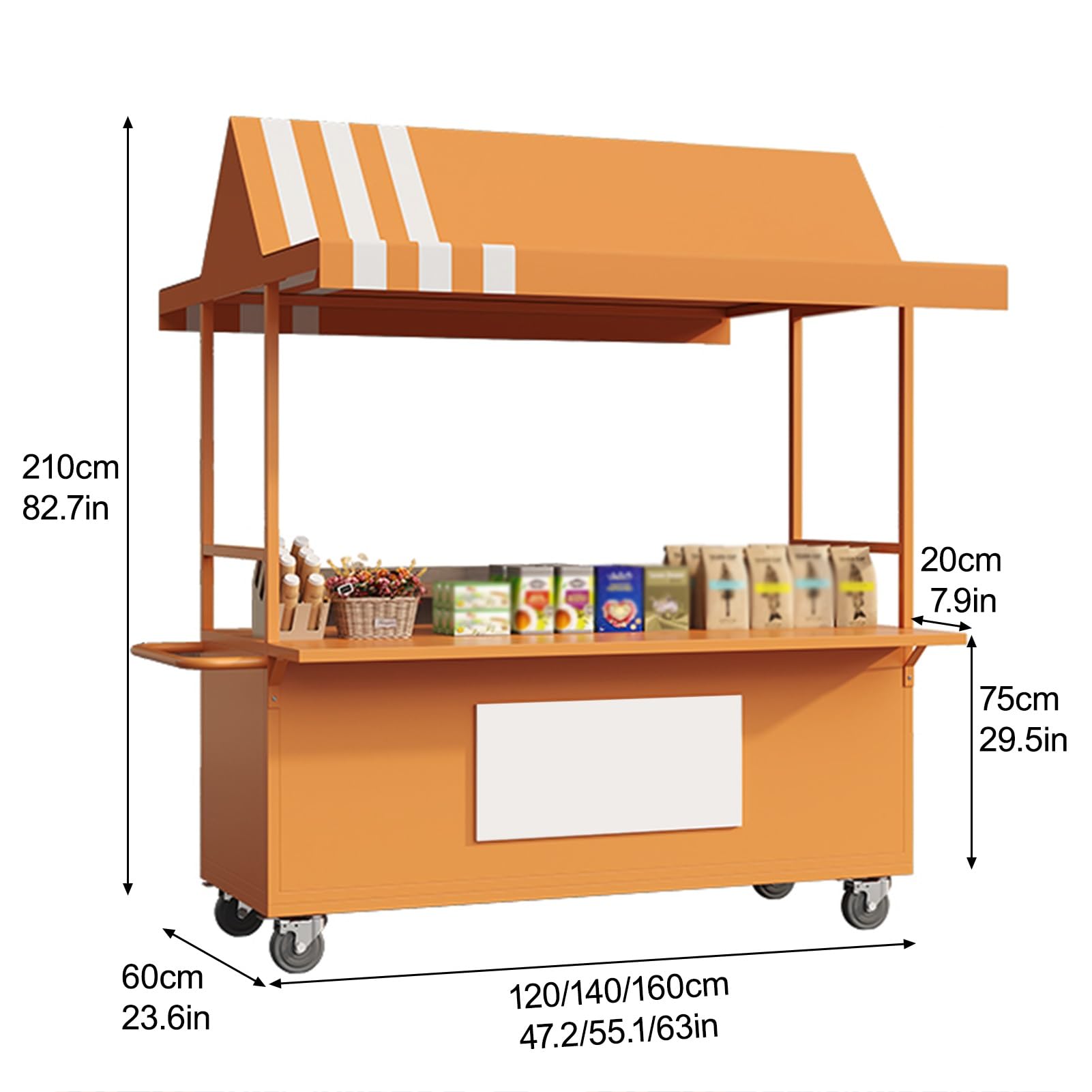 PortabFooDisplay Stanwith Canopy ReCart su ruote per eventi all'aperto Street FooVendors bancarelle 120 cm 47,5 cm Par Use