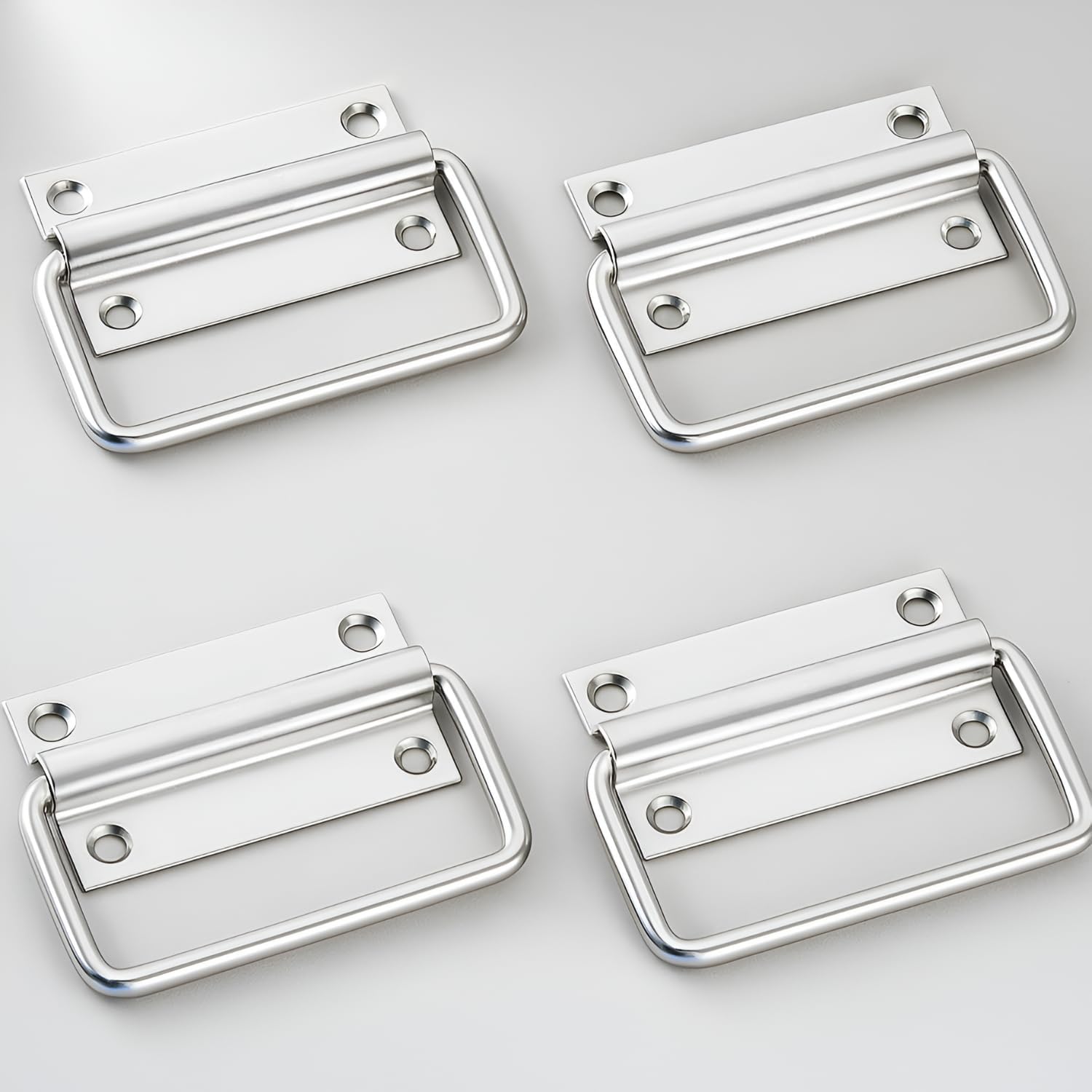 SS Stainless Steel 3 Inch Cabinet Chest Pull Handle Kadi for Furniture Bed Storage Box Drawer & Door 4pcs (Silver)-image-2